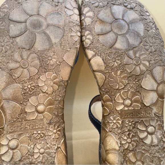 Josef Seibel Rosalie 42 Blue Leather Ankle Strap Women’s 6-6.5 (37), EUC - Picture 8 of 12